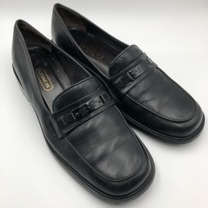 Coach Black Leather Loafers Size 8B